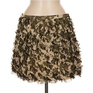 J Crew Silk Ruffle Mini Skirt